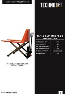 Scissor Lift Pallet Truck Techno Lift 1.5 Ton